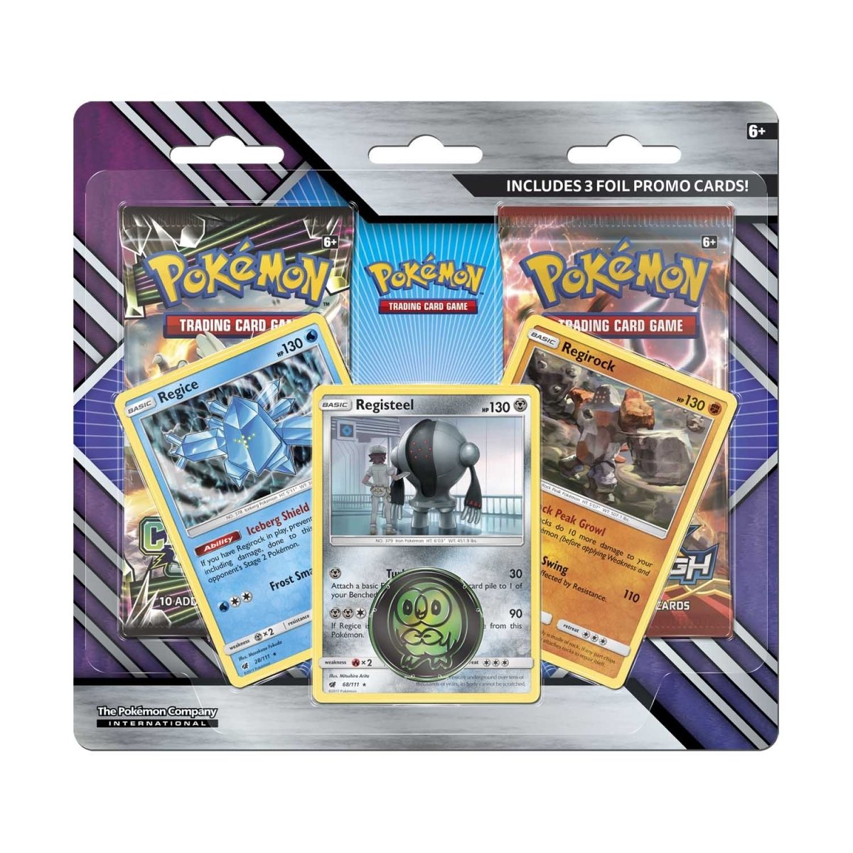Regirock, Regice & Registeel Promo Cards with 2 Booster Packs & Coin