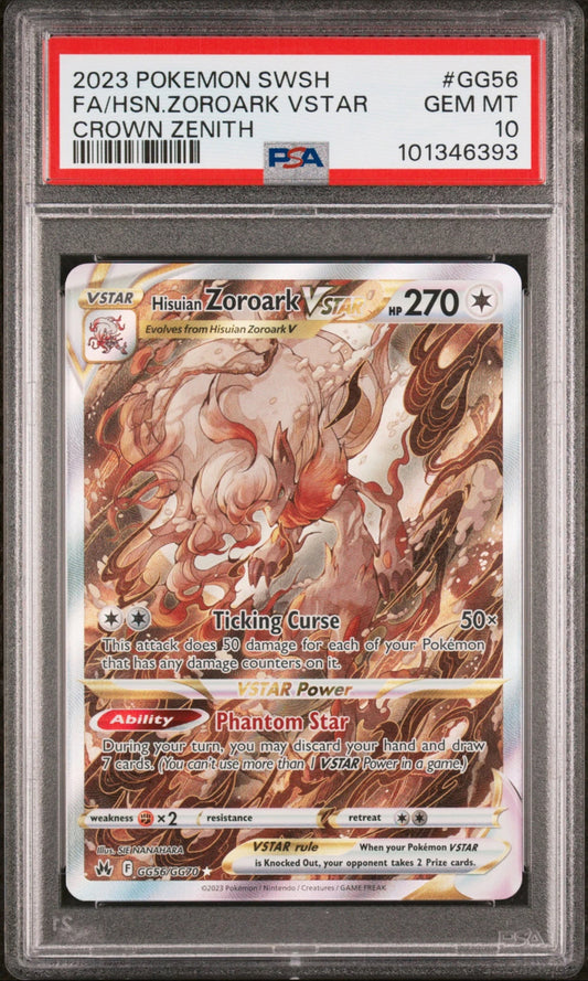 Hisuian Zoroark VSTAR Pokémon (2023) Crown Zenith - GG56/GG70 SLAB