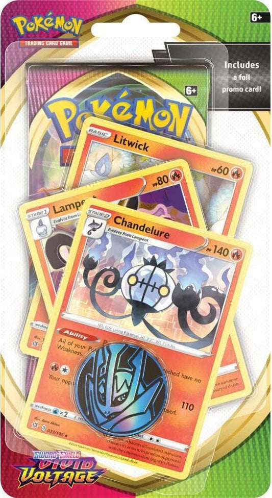 Pokémon Vivid Voltage Premium Checklane Blister (Chandelure)