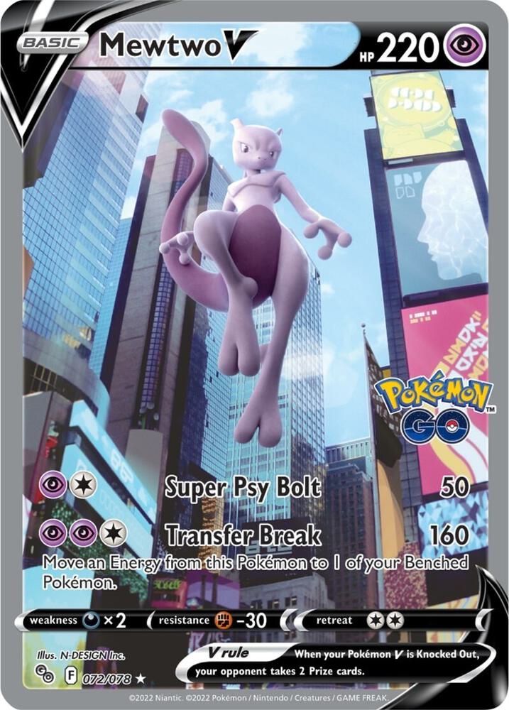 Mewtwo V (Alternate Full Art) - Pokemon GO (PGO)