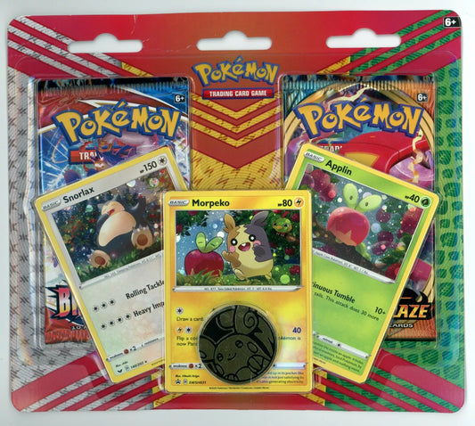 Blister Pack Snorlax, Morpeko & Applin Cards with 2 Booster Packs & Coin